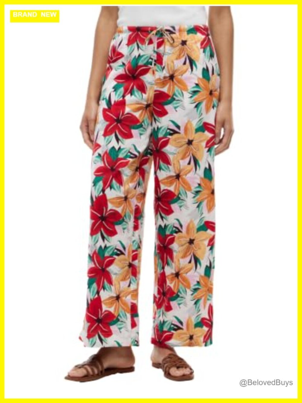 Linen Straight Leg Casual Pants with Pockets & Waist Tie